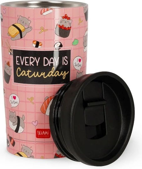 Sushi Cat Thermos Glass Stainless Steel / Plastic 275ml Legami