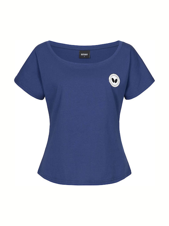 Women's Table Tennis Shirt Butterfly Kihon Lady Navy