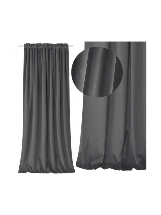 More&Deco Затъмняваща Пердета с Плик с Писалка Сив 140x250см