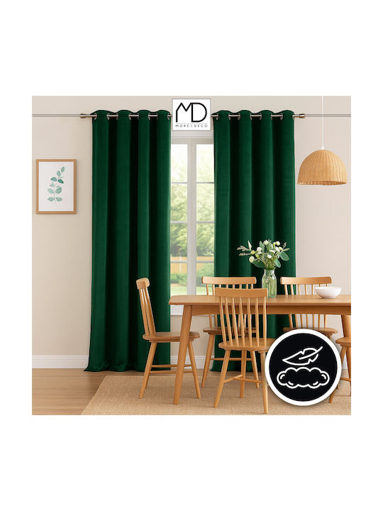 More&Deco Vorhang mit Grommets Mit Grüner 140x250cm