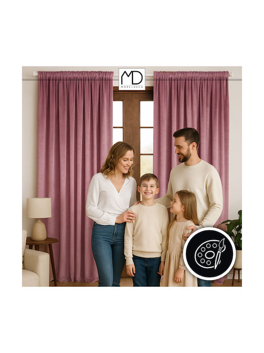 More&Deco Verdunkelungsvorhang mit Bleistiftfalten Dusty Pink 140x250cm