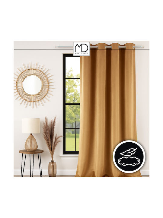 More&Deco Κουρτίνα Συσκότισης με Τρουκς Beige 140x250εκ.
