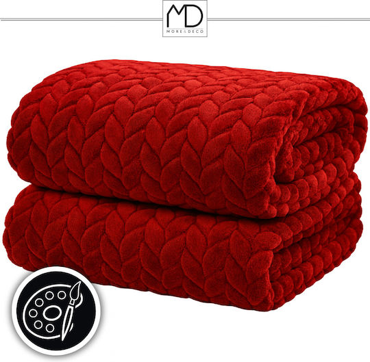 More&Deco Κουβέρτα Πικέ Διπλή 200x220εκ. Red