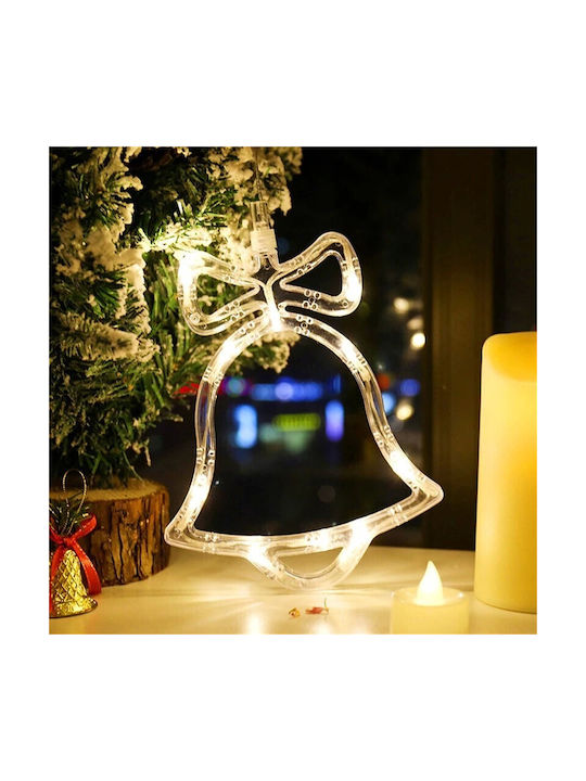 Ornament De Crăciun Iluminat În Formă De Cloșcă Alb Cald 15x18 Cm Cu Ventuză Flippy
