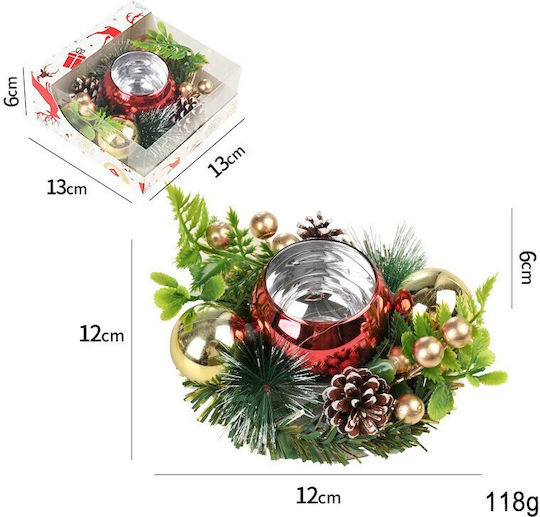 Alista Home Christmas Plastic Red Candle 12x12cm