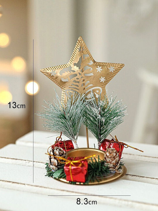Alista Home Suport Pentru Lumânare Metalic De Crăciun Auriu 13x8.3cm