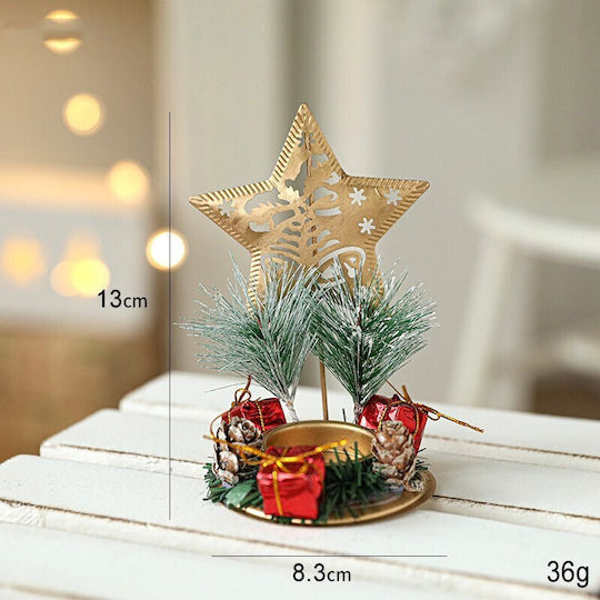 Alista Home Christmas Metal Candlestick Gold 13x8.3cm