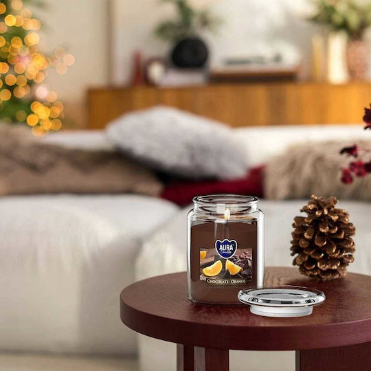Aura Weihnachtskerze Holz Grün