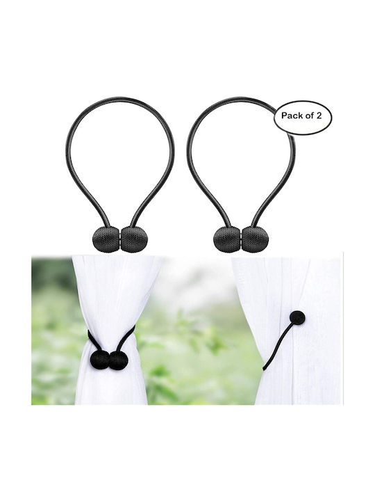 Tie-Back Magnetic Negru 2 Bucăți