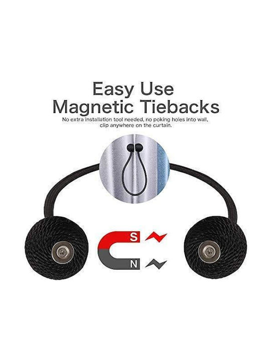 Tie-Back Magnetic Negru 2 Bucăți