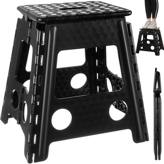 Gartenhocker aus Polypropylen Schwarz 40x22x19cm Gartenhocker aus Polypropylen Schwarz 40x22x19cm