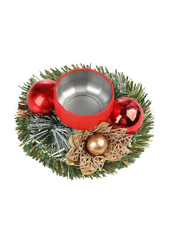 Alista Home Lumânare De Crăciun Suport Pentru Lumânare Metalic Roșu 12x12cm