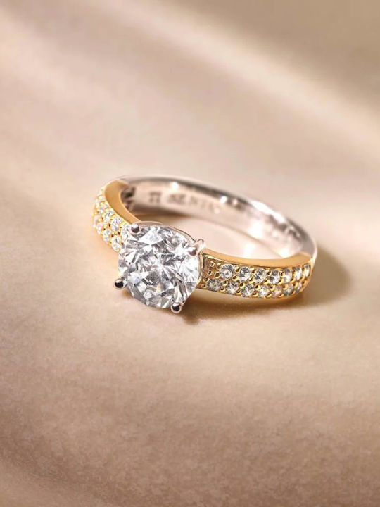 Ti Sento Single Stone Ring in Silver