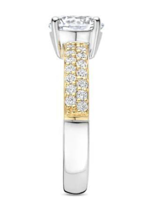 Ti Sento Single Stone Ring in Silver