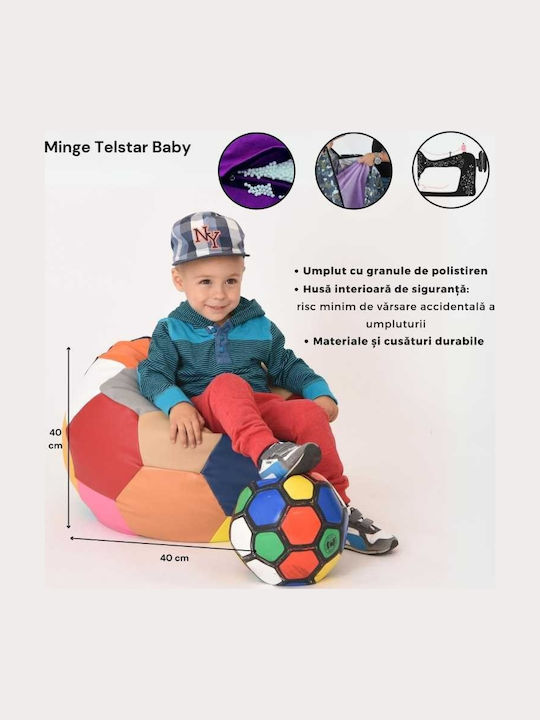 Kids Chair Grey Pufrelax 40x40x40cm