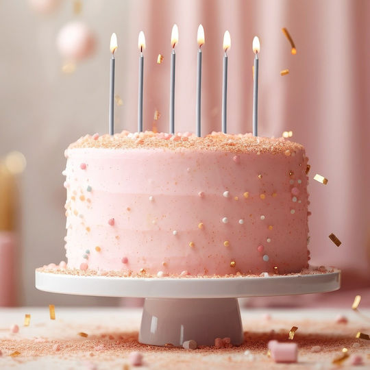 Silber Lange Geburtstagskerzen Für Kuchen 14,5 Cm 12 Stück