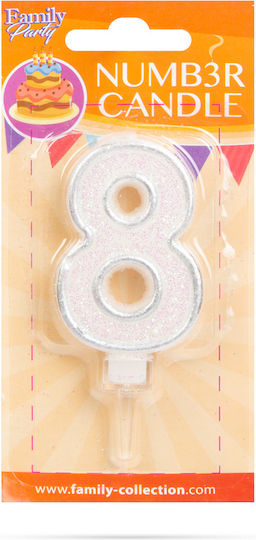 Lumânare De Tort Numărul 8 Decor De Petrecere Aniversară 6.5 X 4 Cm