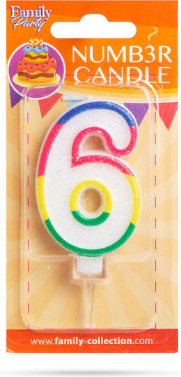 Cake Candle Size 7x4 Cm Number 6