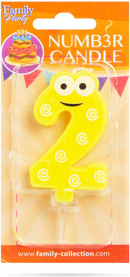Cake Candle Size 7x4 Cm Number 2 Decoration Party