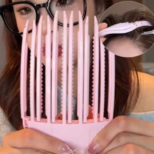 Clip-type Root Bangs Volume Clip 6 Teeth Pink