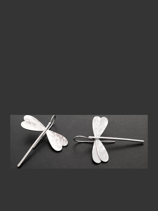 Schmuckset Anhänger Ohrringe Libellen Handgefertigt Vergoldetes Silber 925 Kette 50cm