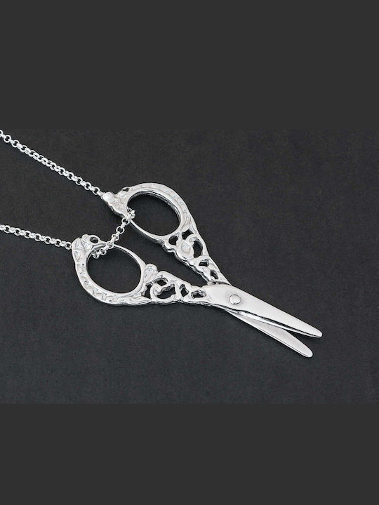 Handgefertigtes Messer Anhänger Aus 925 Silber Mit Kordel Aus Techno-Leder 80cm