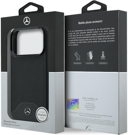 Mercedes Leder Magsafe Holz-Effekt Bogenförmige Iphone 17 Pro Max Schwarze Handyhülle