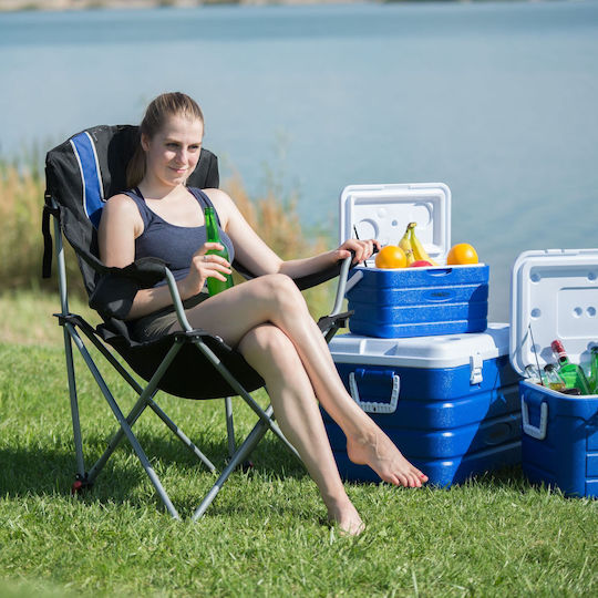 Relaxdays Strandstuhl Blau 108x72x90cm