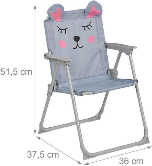 Relaxdays Scaun De Plajă Pentru Copii Roz 51.5x37.5x36 Cm