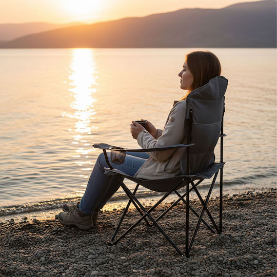 Relaxdays Καρέκλα Παραλίας Γκρι 106x45x90εκ.