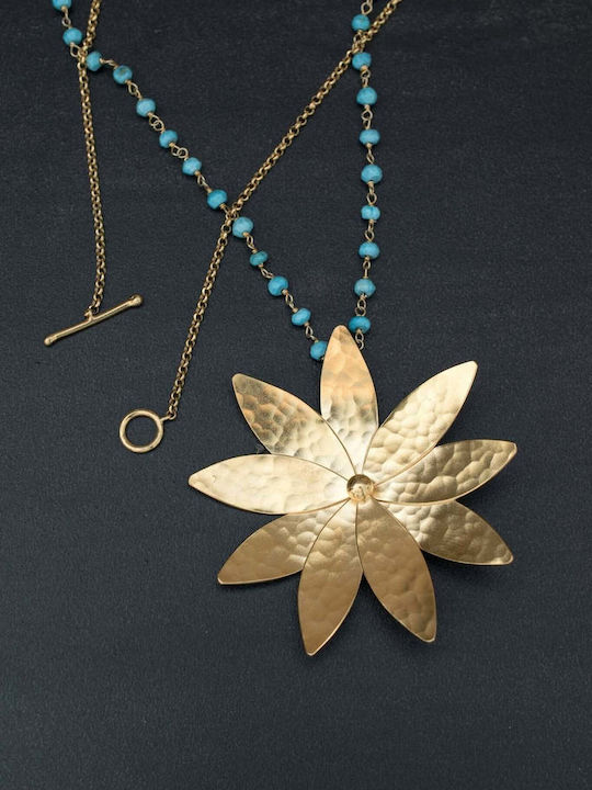 Handmade Silver 925 Daisy Flower Necklace 90cm Chain