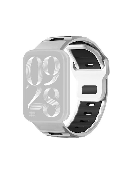 Xiaomi Band 9 Pro Redmi Watch 6 5 Xdfind Flat-head Dual-color Silicone Watch Band White+black
