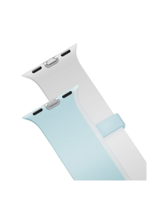 Uniq Revix Iv Premium Apple Watch 42 41 40 mm Edition Wendebares Magnetisches Blau-Weißes Tragbare Bänder