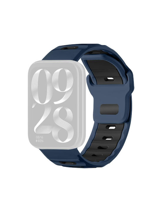 Xiaomi Band 9 Pro Redmi Watch 6 5 Xdfind Flat-head Dual-color Silicone Watch Band Blue Grey+black