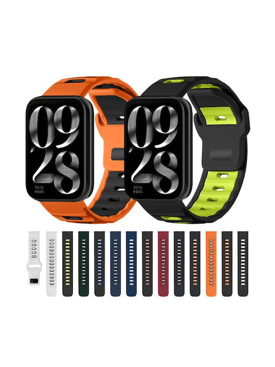 Xiaomi Band 9 Pro Redmi Watch 6 5 Xdfind Flat-head Dual-color Silicone Watch Band White+black