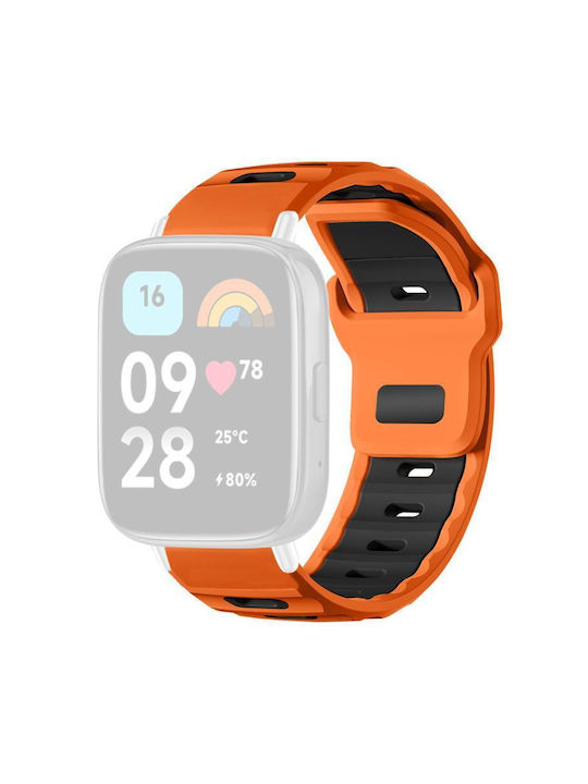 Redmi Watch 3 Active Watch 3 Lite Xdfind Flat-head Dual-color Silicone Watch Band Orange+black Redmi Watch 3 Active Watch 3 Lite Xdfind Flat-head Dual-color Silicone Watch Band Orange+black