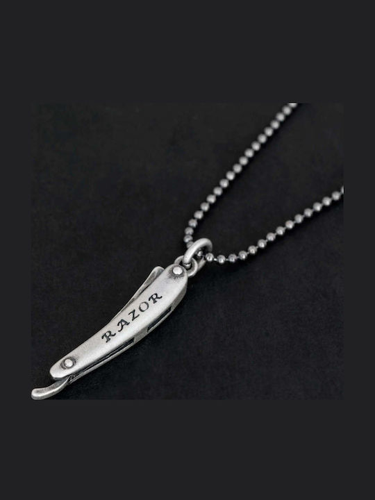 Men's Pendant Faltseta Handcrafted Silver 925 Cord Faux Leather 60cm