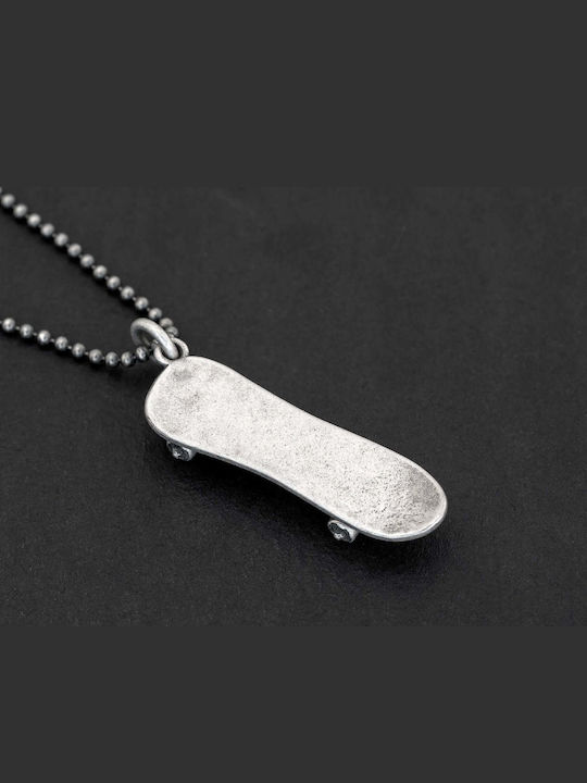 Männerschmuck Halskette Handgefertigt Silber 925 Kordel Kunstleder 55cm