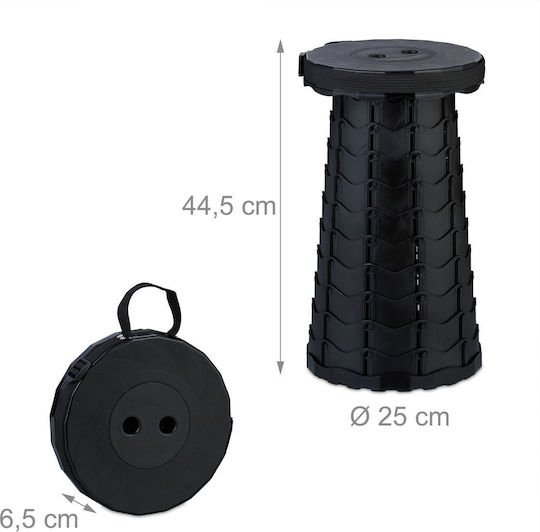 Relaxdays Strandhocker Schwarz 44,5x25cm Set 2Stücke