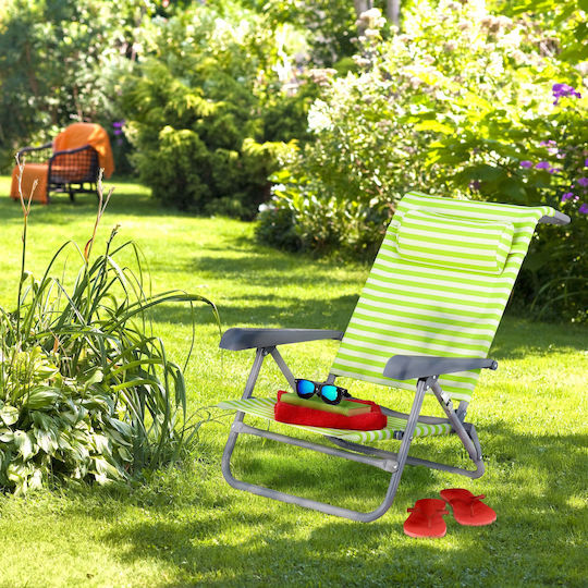 Relaxdays Καρεκλάκι Παραλίας Πράσινο 85x59x78εκ.