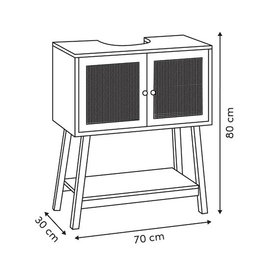 5Five Unitate De Mobilier Pentru Baie Fără Lavoar L70xA30xÎ80cm Maro