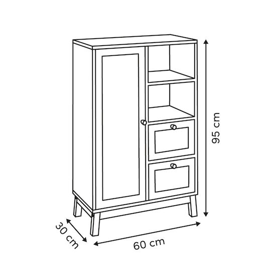 5Five Ντουλάπι Μπάνιου 60x30x95cm Καφέ