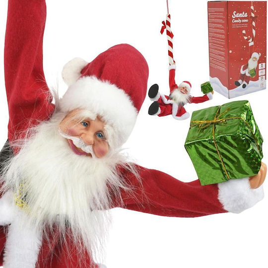 Illuminated Decorative Christmas Santa Battery Operated With Music And Movement Red 82x30x24cm