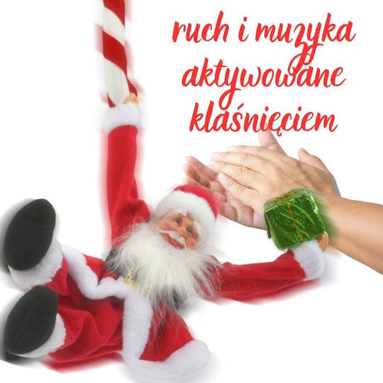 Illuminated Decorative Christmas Santa Battery Operated With Music And Movement Red 82x30x24cm