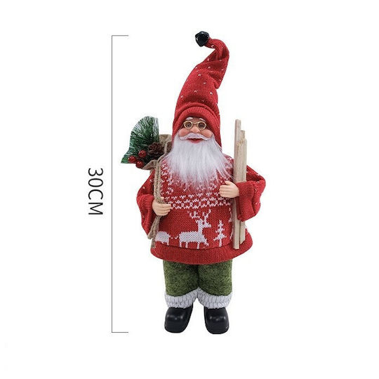 Plush Decorative Christmas Santa Red Plastic 10x30x17cm