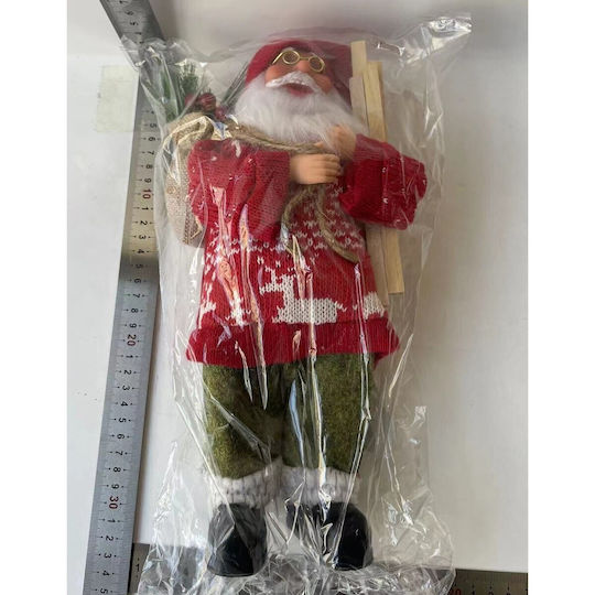 Plush Decorative Christmas Santa Red Plastic 10x30x17cm