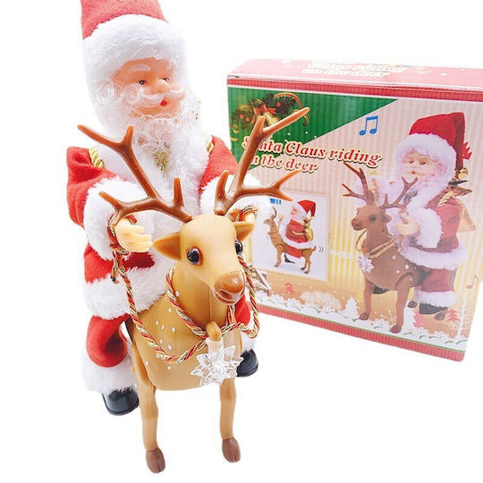 Dekorative Weihnachtsmänner Rote mit Rentier 28x21x10cm