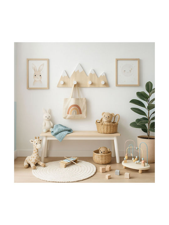 Relaxdays Cuiere Pentru Copii Cu Mai Multe Agățători Din Lemn Alb 17x5x34.5cm
