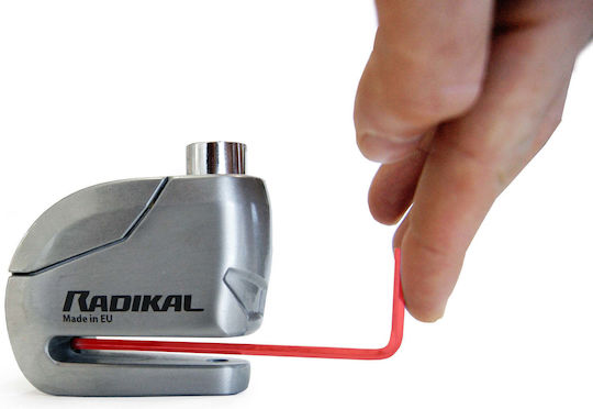 HJC Motorcycle Disc Brake Lock with Alarm & 6mm Pin Red Colour