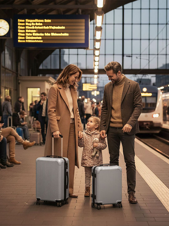 Relaxdays Reisekoffer Schwarz/Silber Set 2 Stück